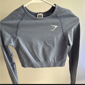 Gymshark Blue Long Sleeve Crop Top